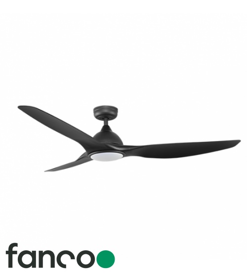 Fanco Horizon 2, 64" DC LED Ceiling Fan with Smart Remote Control in Black